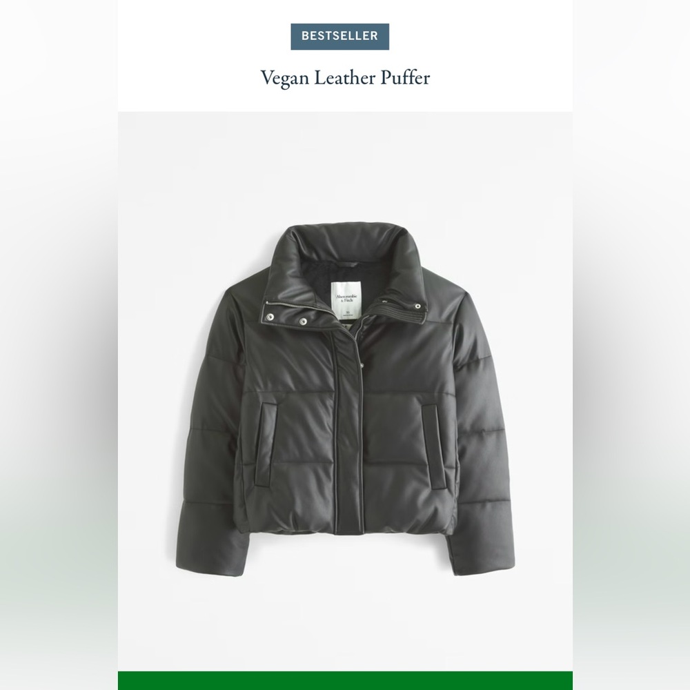 Abercrombie & Fitch Vegan Leather puffer excellent condition.